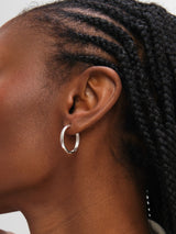 Next Inicio Silver Tone Small Sleeper Hoops Earrings - Gift Pouch- Buy online at McGrocer