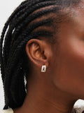 Inicio sterling silver cubic zirconia pave hoop earrings 12mm - British product