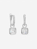 Inicio silver CZ drop hoops, UK version
