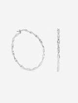 Next Inicio Silver Tone Large Twist Hoop Earrings- Buy online at McGrocer