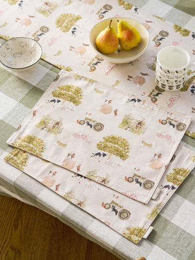 Next Sophie Allport Farm Friends Washable Placemats Neutral Stone (Set of 2, 30x40cm)- Buy online at McGrocer