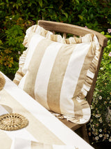 Next Sophie Allport Natural Witham Sand Stripe Frill Edge Cushion- Buy online at McGrocer