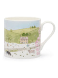 Sophie Allport white spring cottage scene mug - British product