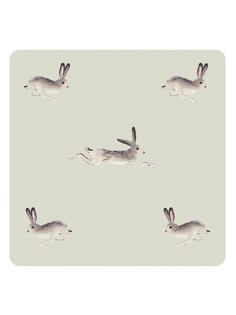 Sophie Allport 4 neutral stone hare coasters imported from the UK