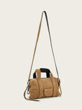 AllSaints brown suede cross-body bag compact, UK version