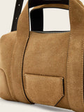AllSaints brown suede cross-body bag compact, UK version