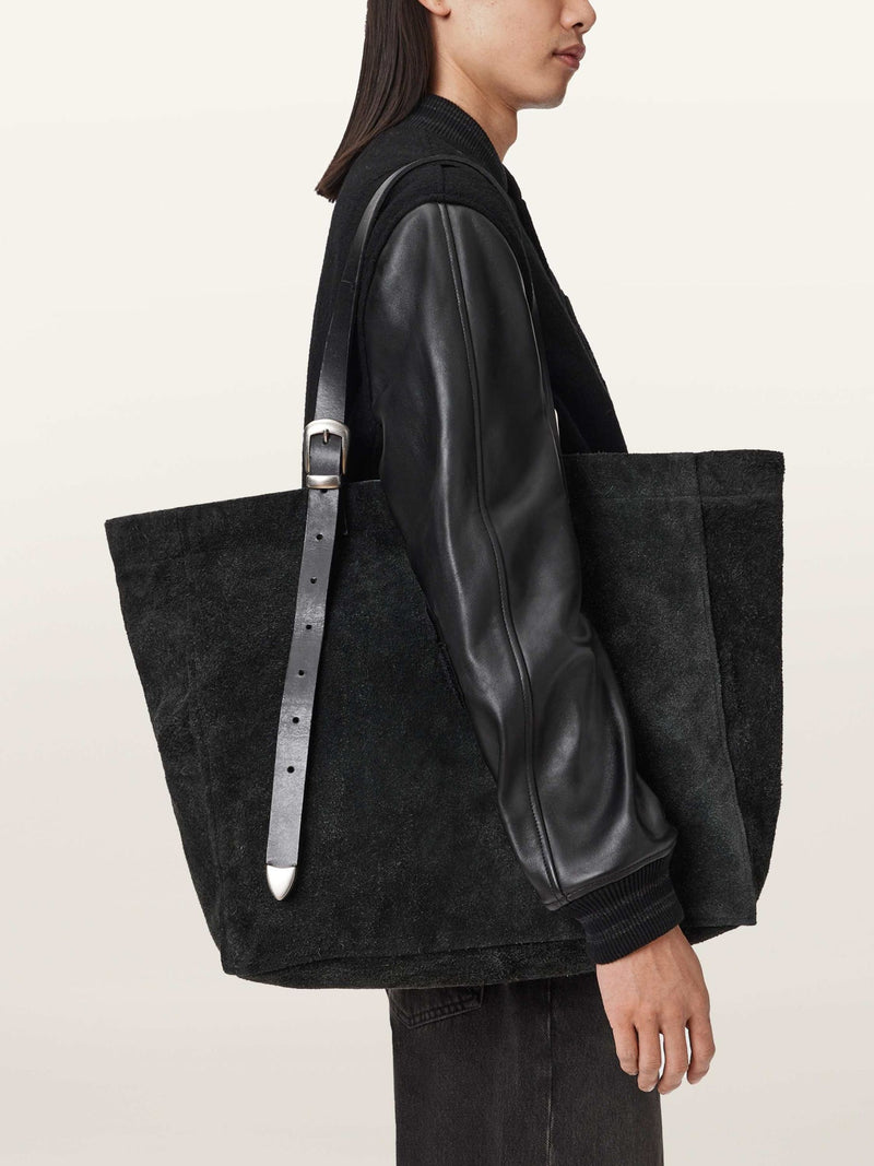 AllSaints Black Haven Suede tote bag - British product