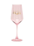 Widdop pink mum wine glass, UK version