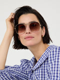 Oliver Bonas oversized gold sunglasses with gradient lenses, imported from the UK