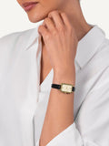 Radley watch with pale gold case and black leather strap - British product