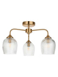 Gallery Home aged brass ribbed ceiling light, imported from the UK