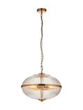 Gallery Home vintage brass three-light pendant 154cm, imported from the UK