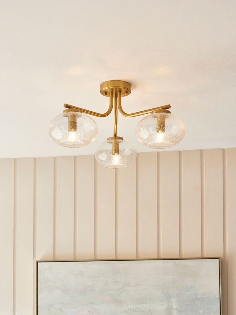 Gallery Home Jace 3 warm brass ceiling light (British brand)
