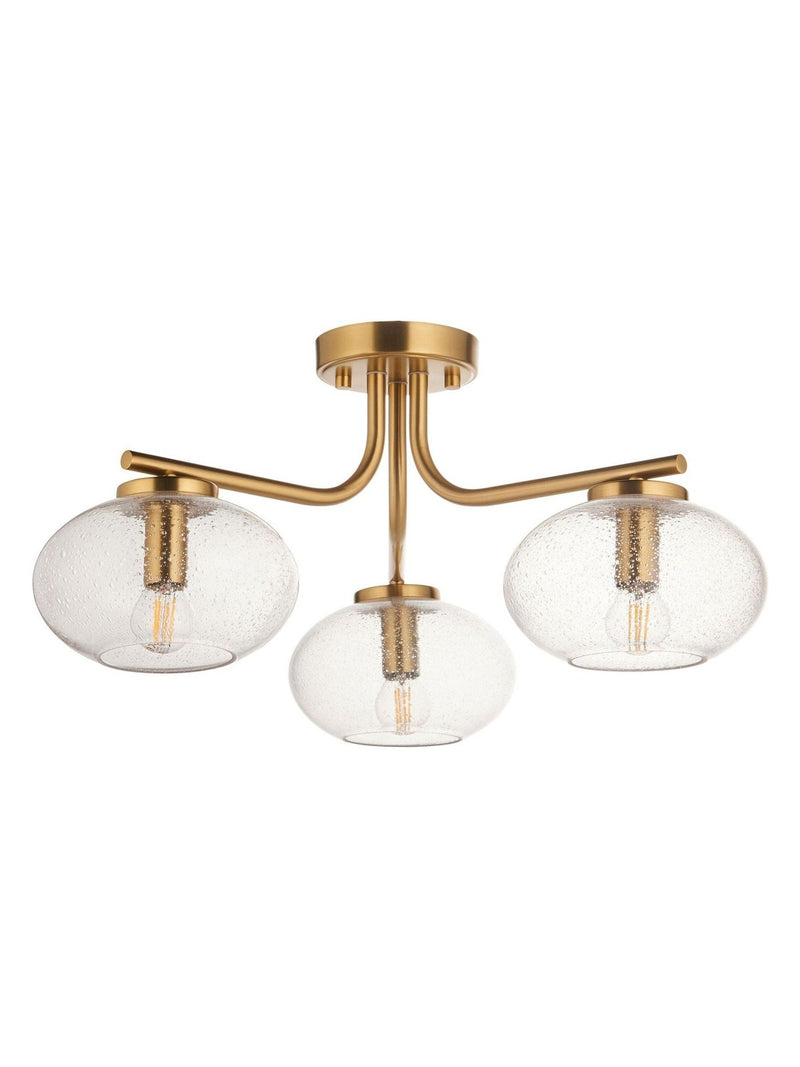 Gallery Home Jace 3 warm brass ceiling light (British brand)
