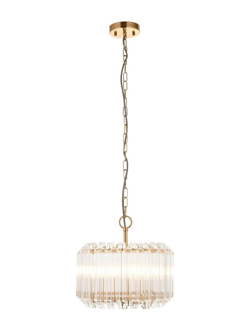 Gallery Home Valera 3 pendant light aged brass, imported from the UK