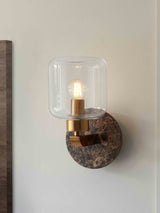 Next Gallery Home Dark Brown Travine Marble Wall Light 26cm- Buy online at McGrocer