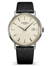 Next Rotary 1895 Black Stainless Steel Leather Strap Watch- Buy online at McGrocer