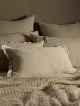 Next Secret Linen Store Soft Sage Evelyn Quilted Cushion Cover 50 x 50 cm- Buy online at McGrocer