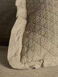 Secret Linen Store soft sage quilted cushion cover 50x50cm - British product