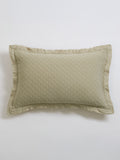 Secret Linen Store soft sage quilted cushion cover 50x50cm - British product