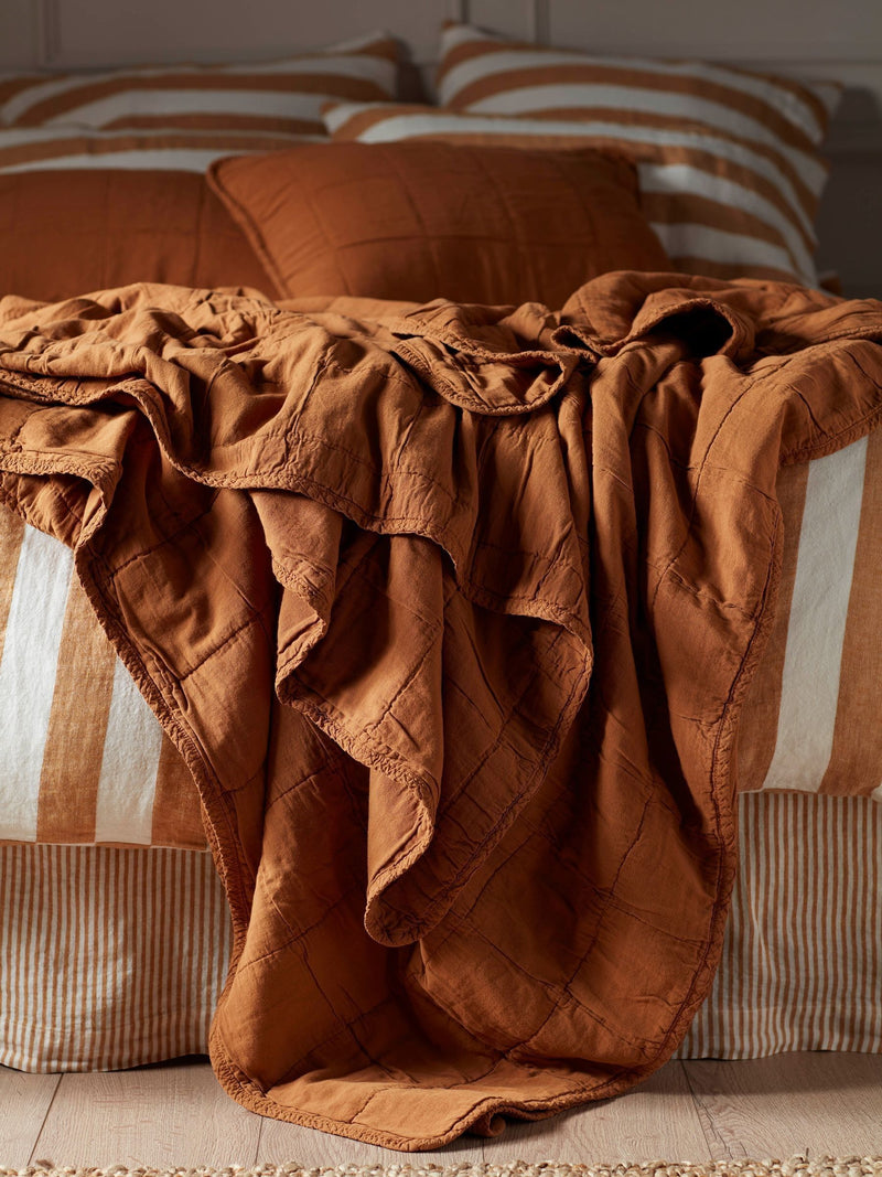 Secret Linen Store Amber Finn quilted throw (British brand)