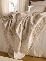 Next Secret Linen Store Natural Annie Quilted Throw- Buy online at McGrocer