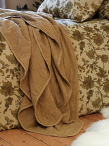 Next Secret Linen Store Natural Milo Quilted Throw 230 x 260cm- Buy online at McGrocer