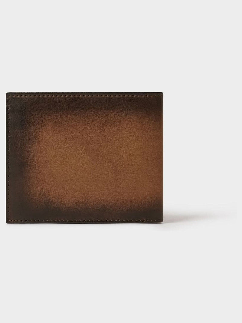 Osprey London brown hand-burnished leather coin pocket wallet, imported from the UK