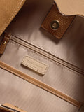 Russell & Bromley tan brown oversized leather shoulder bag, imported from the UK