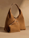Russell & Bromley tan brown oversized leather shoulder bag, imported from the UK