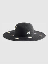 Next River Island Black Daisy Print Floppy Hat- Buy online at McGrocer
