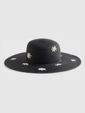 River Island black daisy print floppy hat, UK version