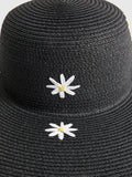 River Island black daisy print floppy hat, UK version