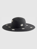 River Island black daisy print floppy hat, UK version