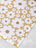 Artsy Mats mustard and cream flower doormat 70x40cm, imported from the UK