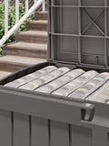 Suncast Carolina garden storage box 189L stone grey (British brand)