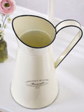Dibor Cream Pitcher Jug enamel vase with vintage text (British brand)