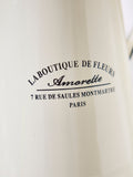 Dibor Cream Pitcher Jug enamel vase with vintage text (British brand)