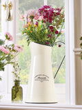 Dibor Cream Pitcher Jug enamel vase with vintage text (British brand)