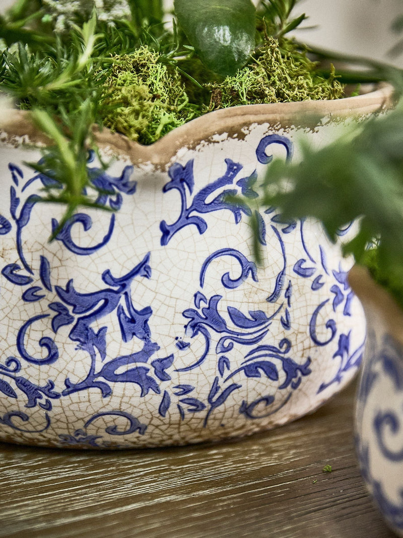 Dibor set of 3 blue ceramic planters, UK version