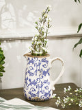Dibor blue botanical pitcher jug ceramic 18cm, UK version