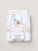 Next Rockabye Baby Snuggle Tots White Hooded Towel and Washcloth Set 3 Pack- Buy online at McGrocer