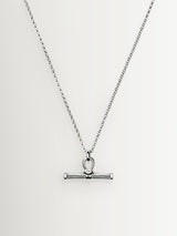 Next Missoma Silver Tone Ridge T-Bar Chain Necklace- Buy online at McGrocer