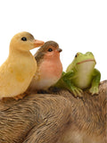 Widdop Brown resin figurine rabbit chick robin frog - British product