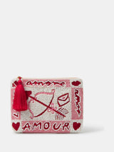Next Accessorize Cream Beaded Valentines Pouch- Buy online at McGrocer