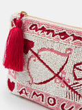 Accessorize cream beaded Valentines pouch - British product