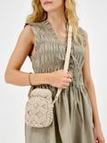 Accessorize cream macrame phone bag (British brand)