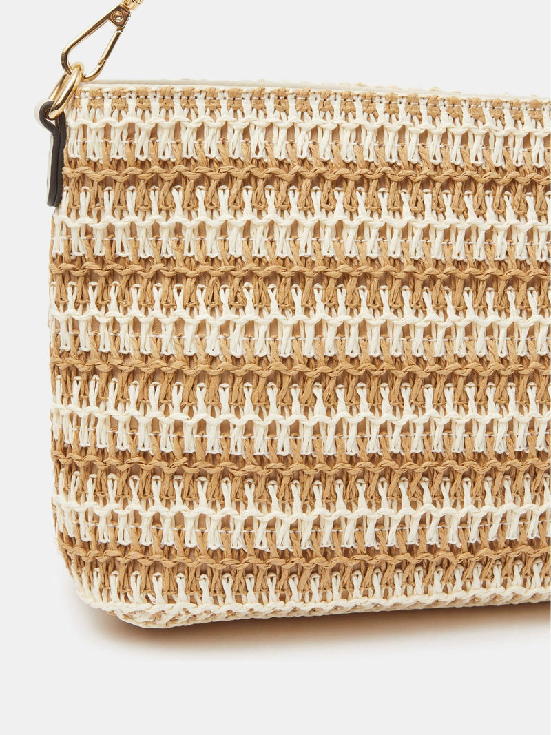 Accessorize natural stripe raffia crossbody bag, imported from the UK