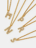 Accessorize 14ct gold plated diamanté initial pendant necklace (British brand)