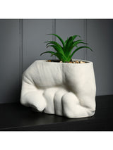 Next Marvel White Hulk Fist Planter with Faux Plant- Buy online at McGrocer